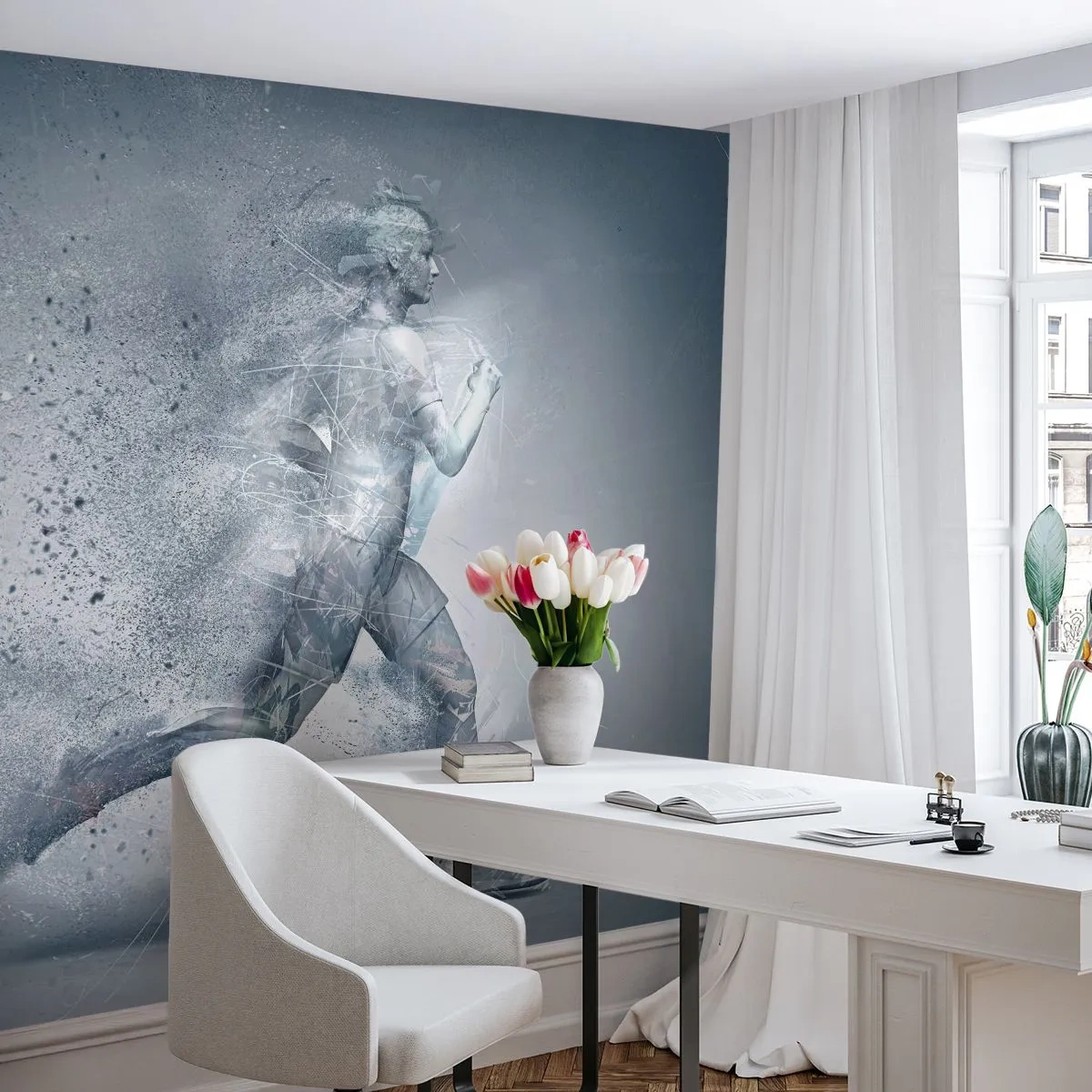 Fototapeta Premium Canvas - Energia kryštalicky čistá - Abstrakcia, Grafika, Bežec - 500x350 cm