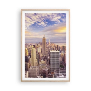 Plagát v ráme zo svetlého duba - Dosiahnuť samotné oblaky - 61x91 cm