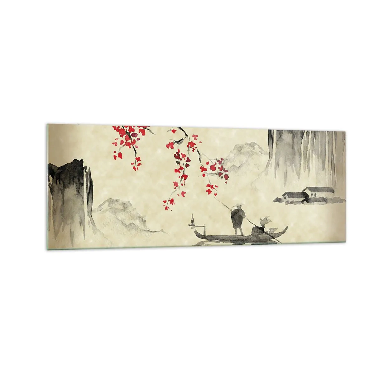 Obraz na skle - V krajine kvitnúcich čerešní - 140x50 cm