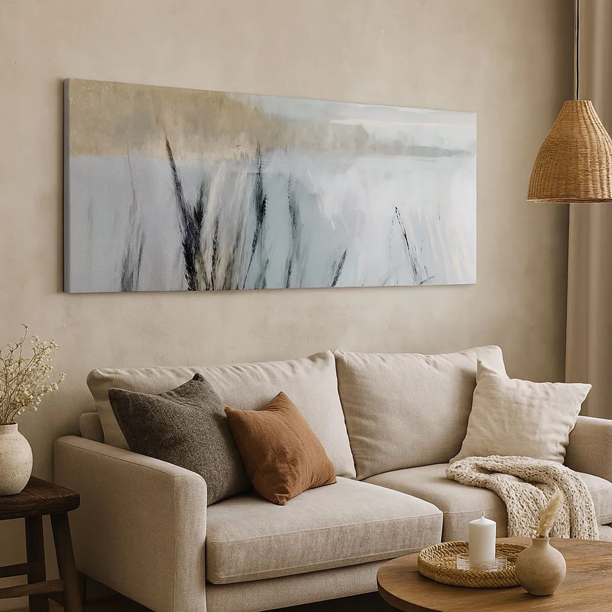 Obraz na plátne - Zimné polia - 100x40 cm