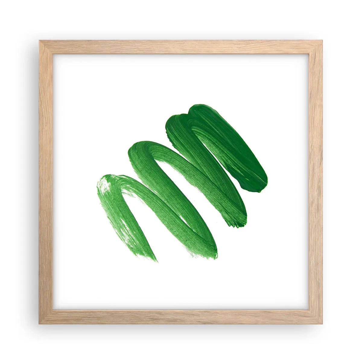 Plagát v ráme zo svetlého duba - Zelený žart - 30x30 cm