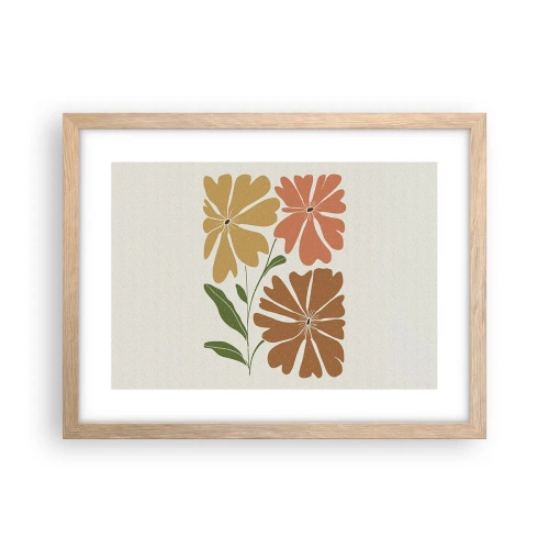 Plagát v ráme zo svetlého duba - Príroda a geometria - 40x30 cm