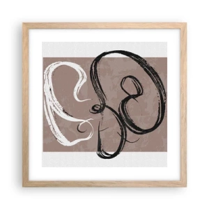 Plagát v ráme zo svetlého duba - Kompozícia – hľadanie úplnosti - 40x40 cm