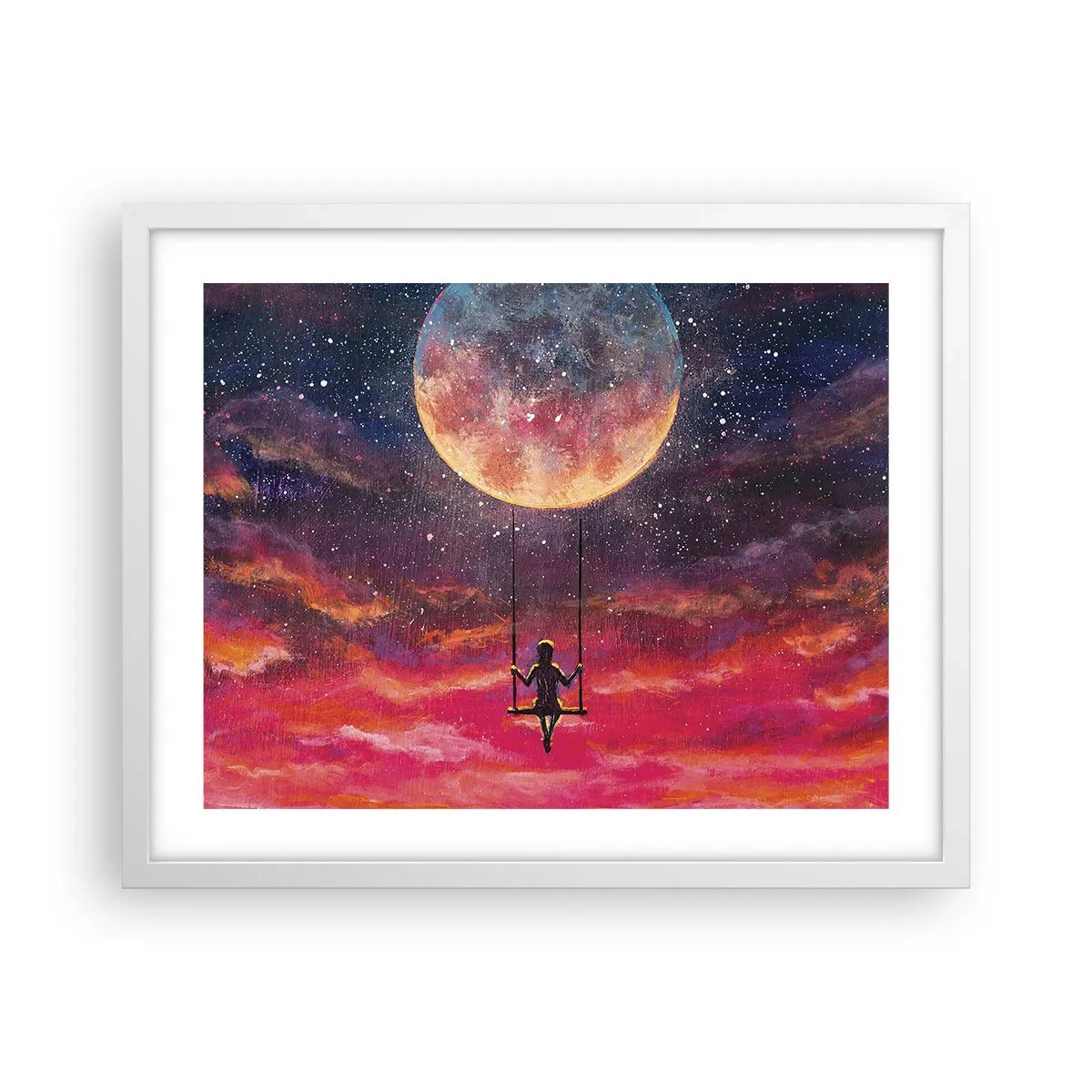 Plagát v bielom ráme - Stavať si vzdušné zámky - 50x40 cm