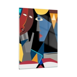 Obraz na skle - Konverzácia kubistov - 50x70 cm
