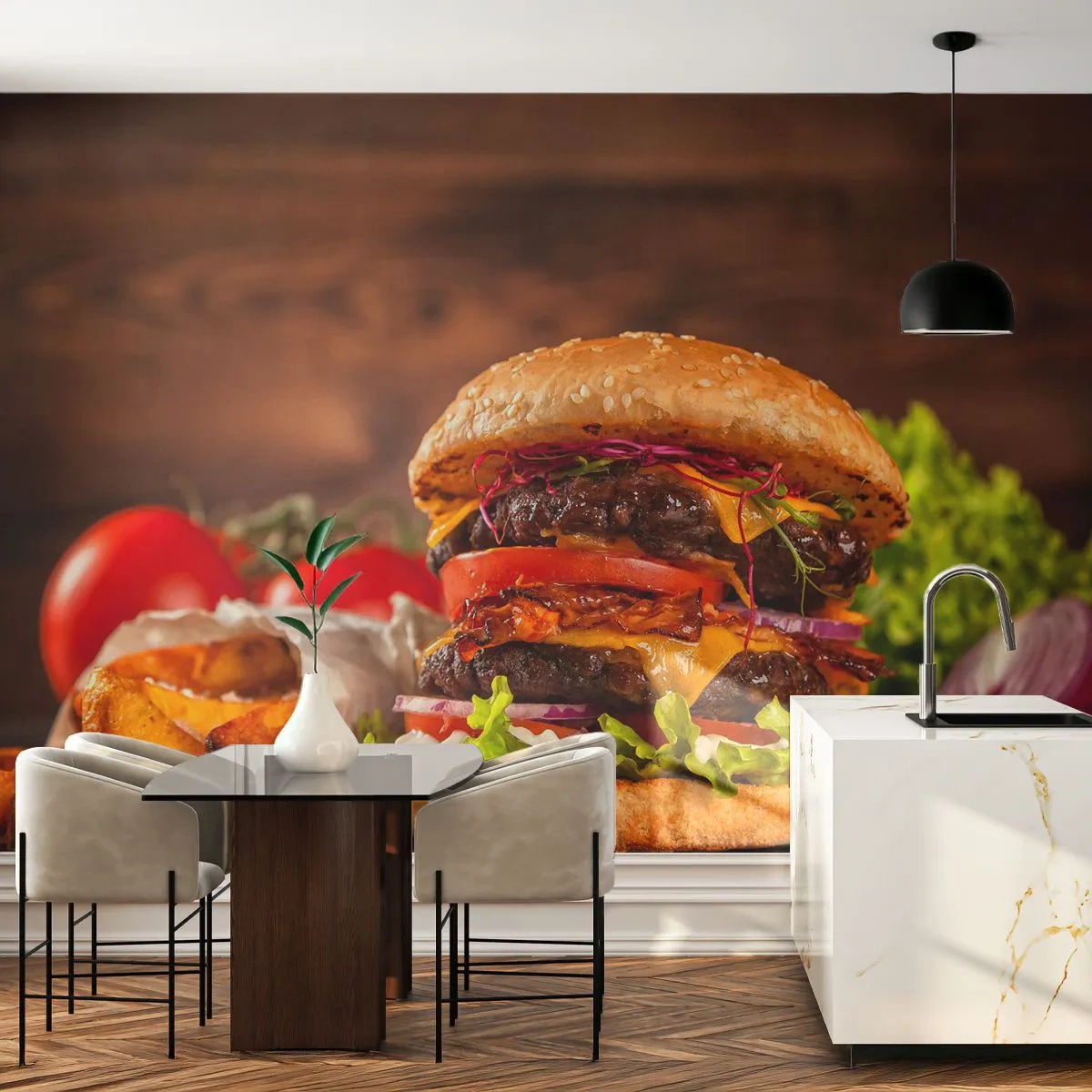 Fototapeta Standard Eco - Zakázané ovocie - Gastronómia, Hamburger, Burger - 300x210 cm