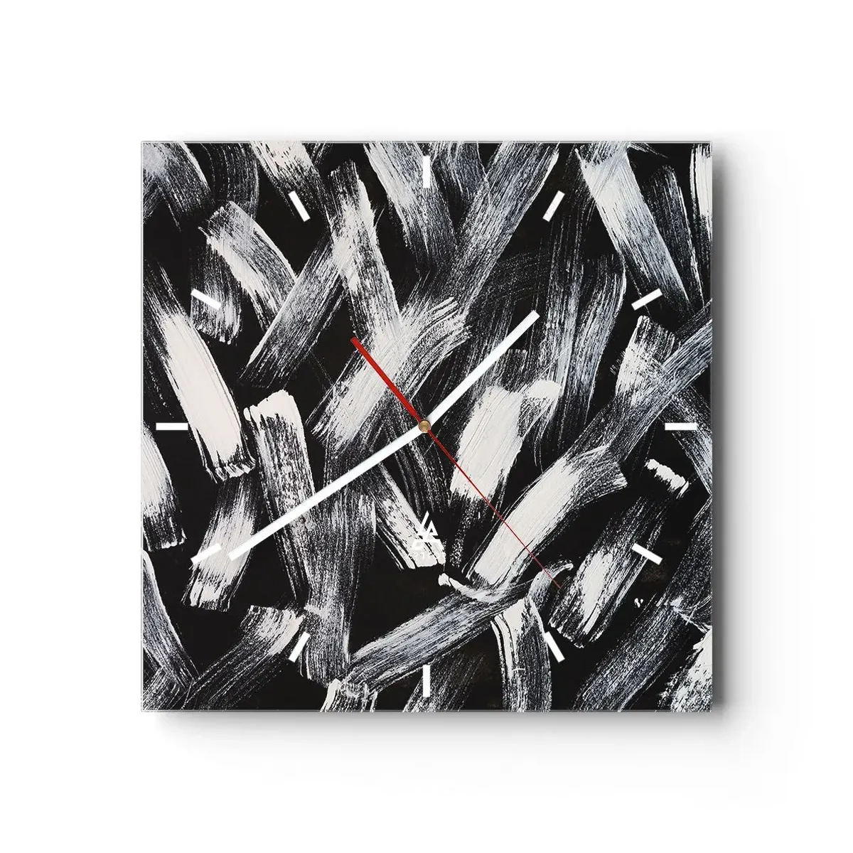 Nástenné hodiny - Abstrakcia v industriálnom duchu - 30x30 cm