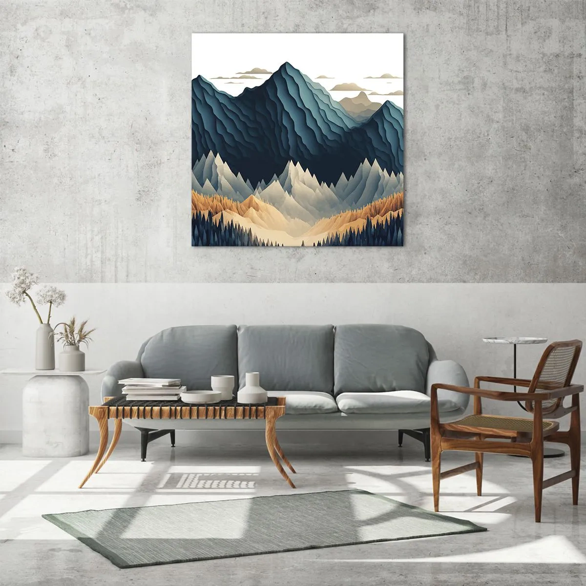 Obraz na skle - Dokonalá horská krajina - 50x50 cm