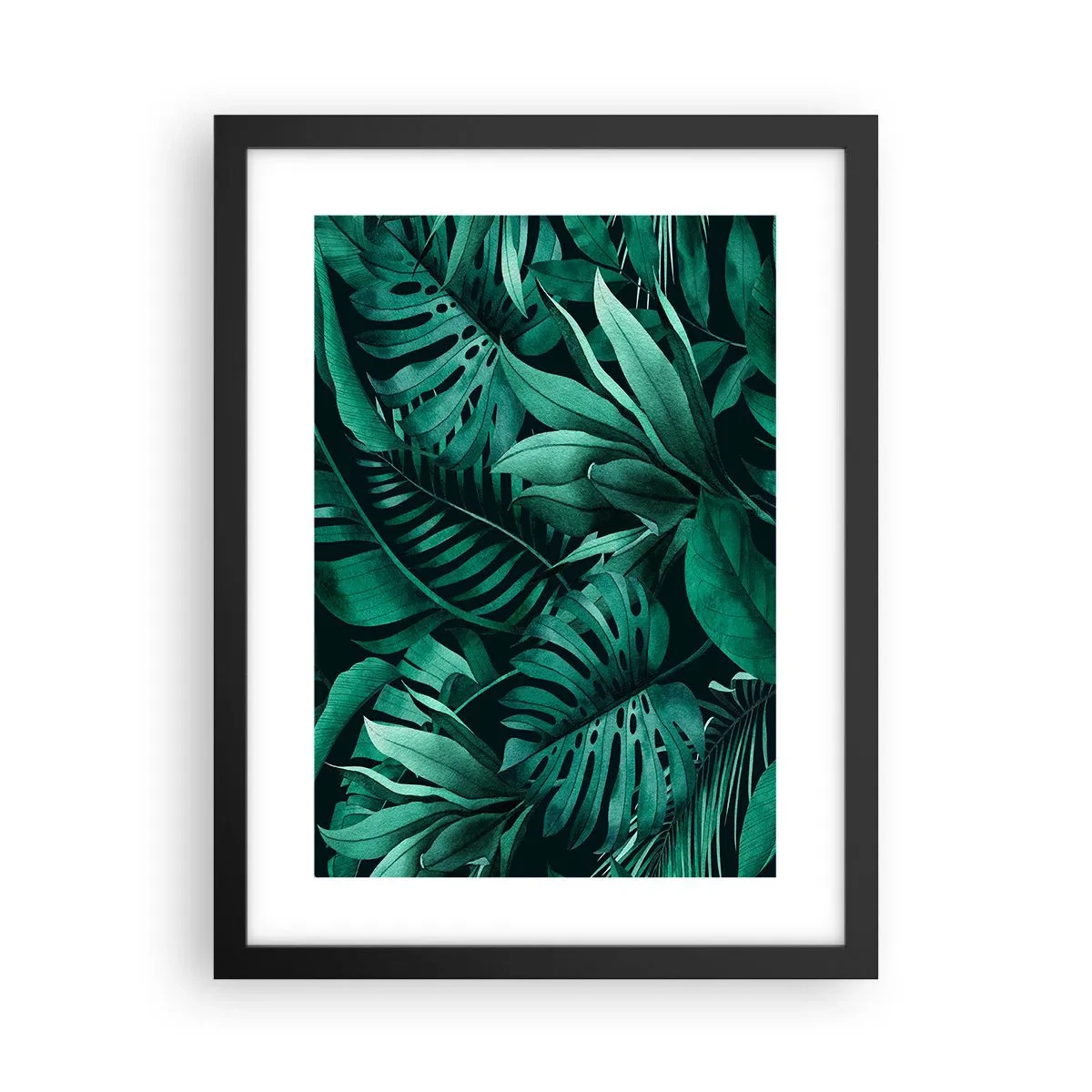 Plagát v čiernom ráme - Hĺbka tropickej zelene - 30x40 cm