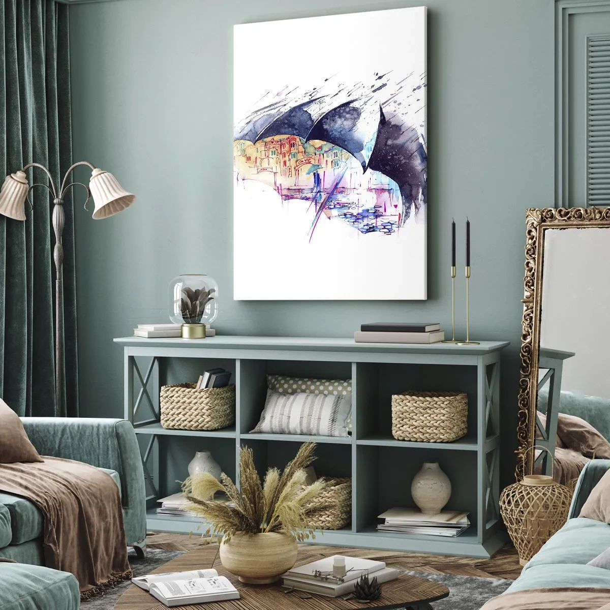 Obraz na plátne - Prechádzka v daždi - 50x70 cm