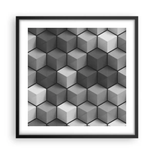 Plagát v čiernom ráme - Kubistické puzzle - 50x50 cm