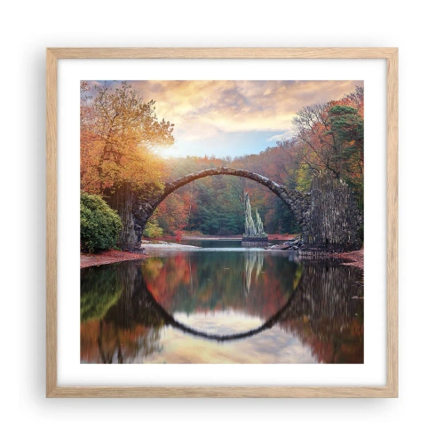 Plagát v ráme zo svetlého duba - Za zrkadlom - 50x50 cm