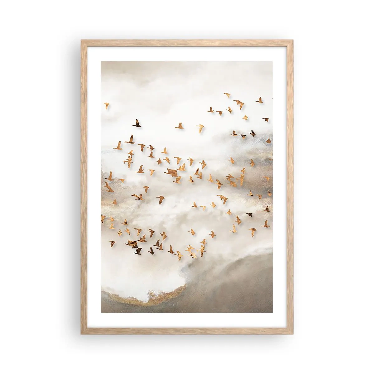 Plagát v ráme zo svetlého duba - Už je čas... - 50x70 cm