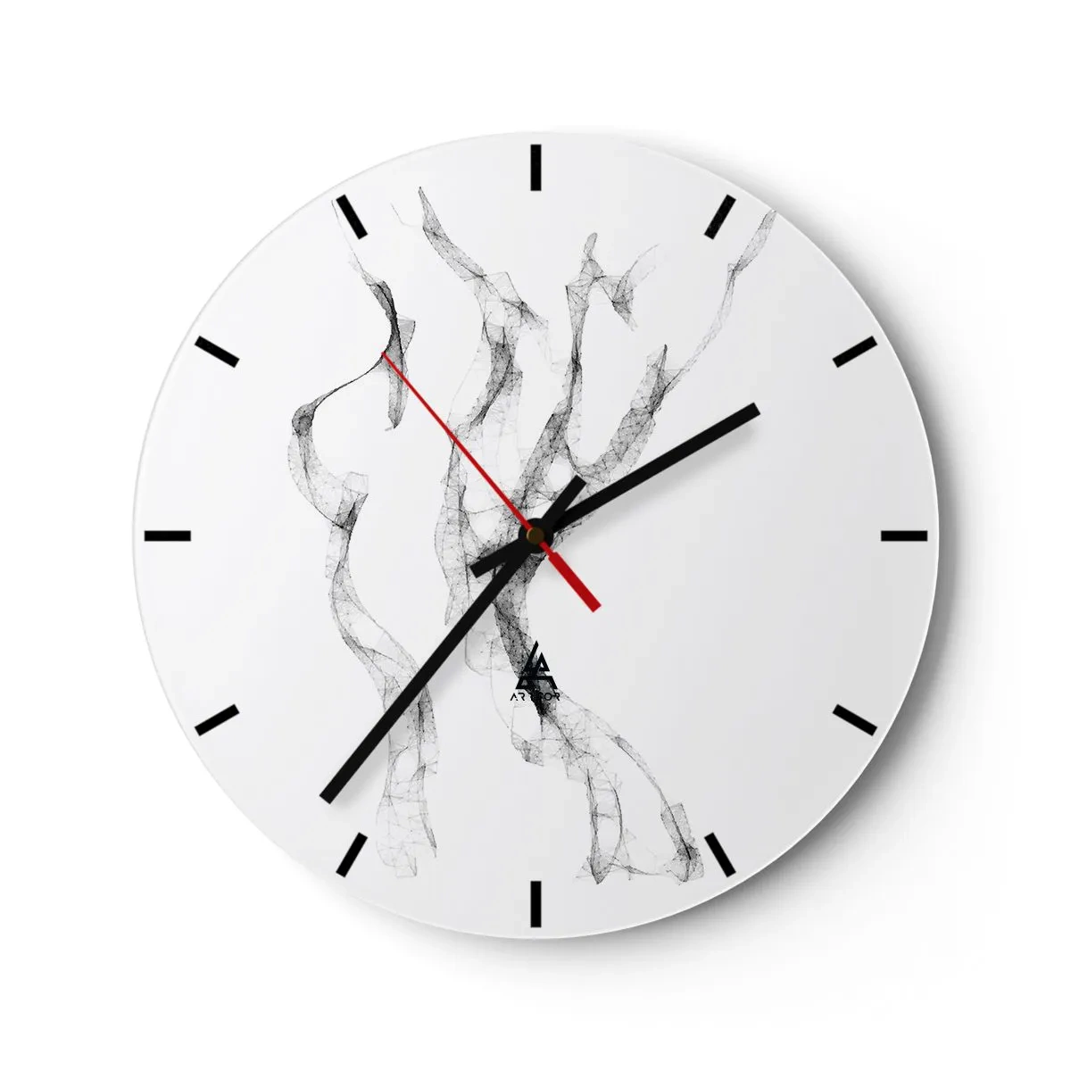 Nástenné hodiny - Abstraktné čierne čiary v minimalistickej kompozícii - 30x30cm - Krásna a silná - Moderná nástenná dekorácia do obývacej izby, kuchyne a spálne ARTTOR