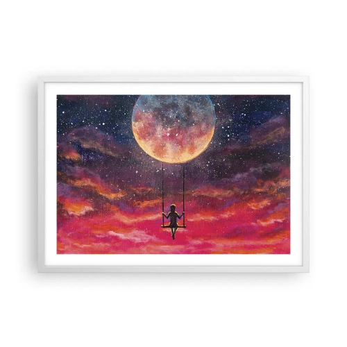 Plagát v bielom ráme - Stavať si vzdušné zámky - 70x50 cm