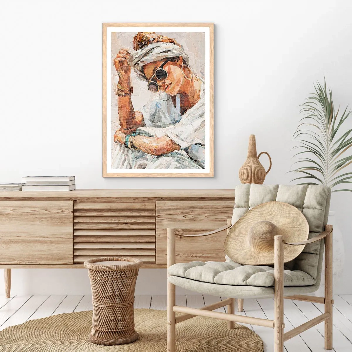 Plagát v ráme zo svetlého duba - Portrét v plnom slnku - 40x50 cm