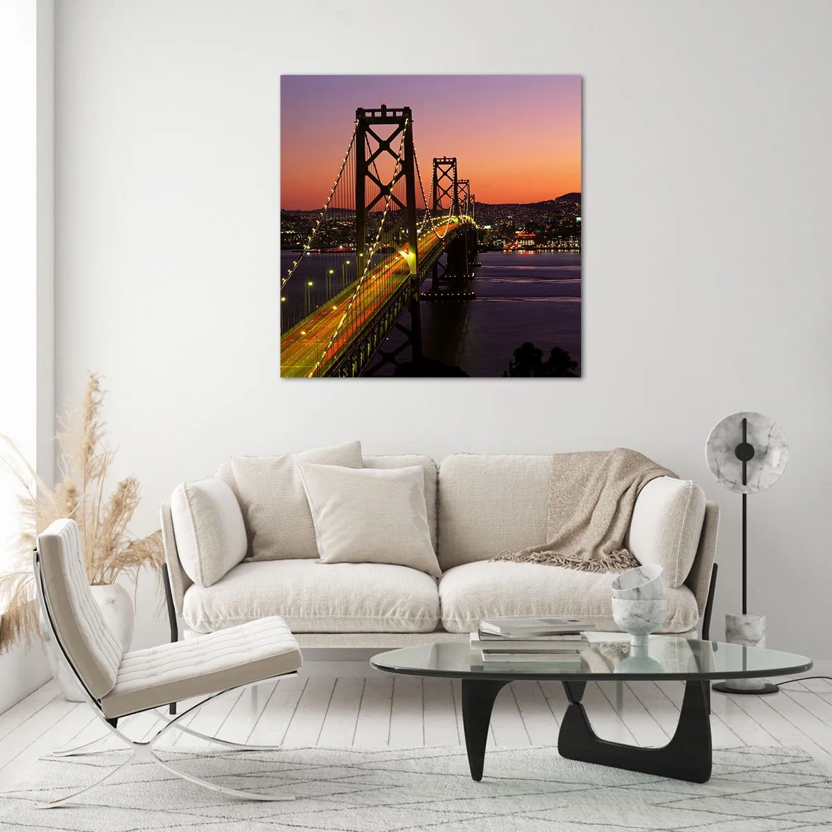 Obraz na skle - Večer vo fialovej - 40x40 cm