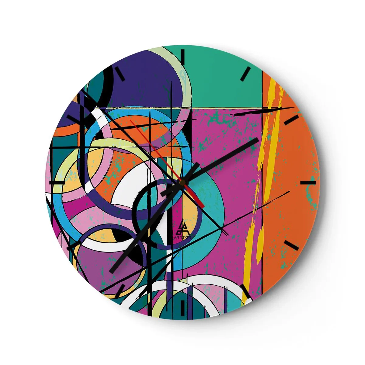 Nástenné hodiny - Kruh za kruhom - 40x40 cm