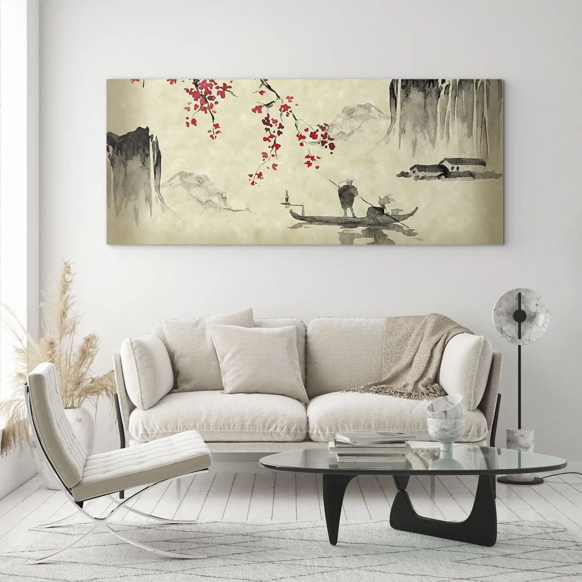 Obraz na skle - V krajine kvitnúcich čerešní - 100x40 cm