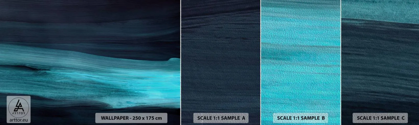 Vzorka fototapety Premium Sand - Plávaj s prúdom - Tmavý, Kus, Abstrakcia - 100x30 cm