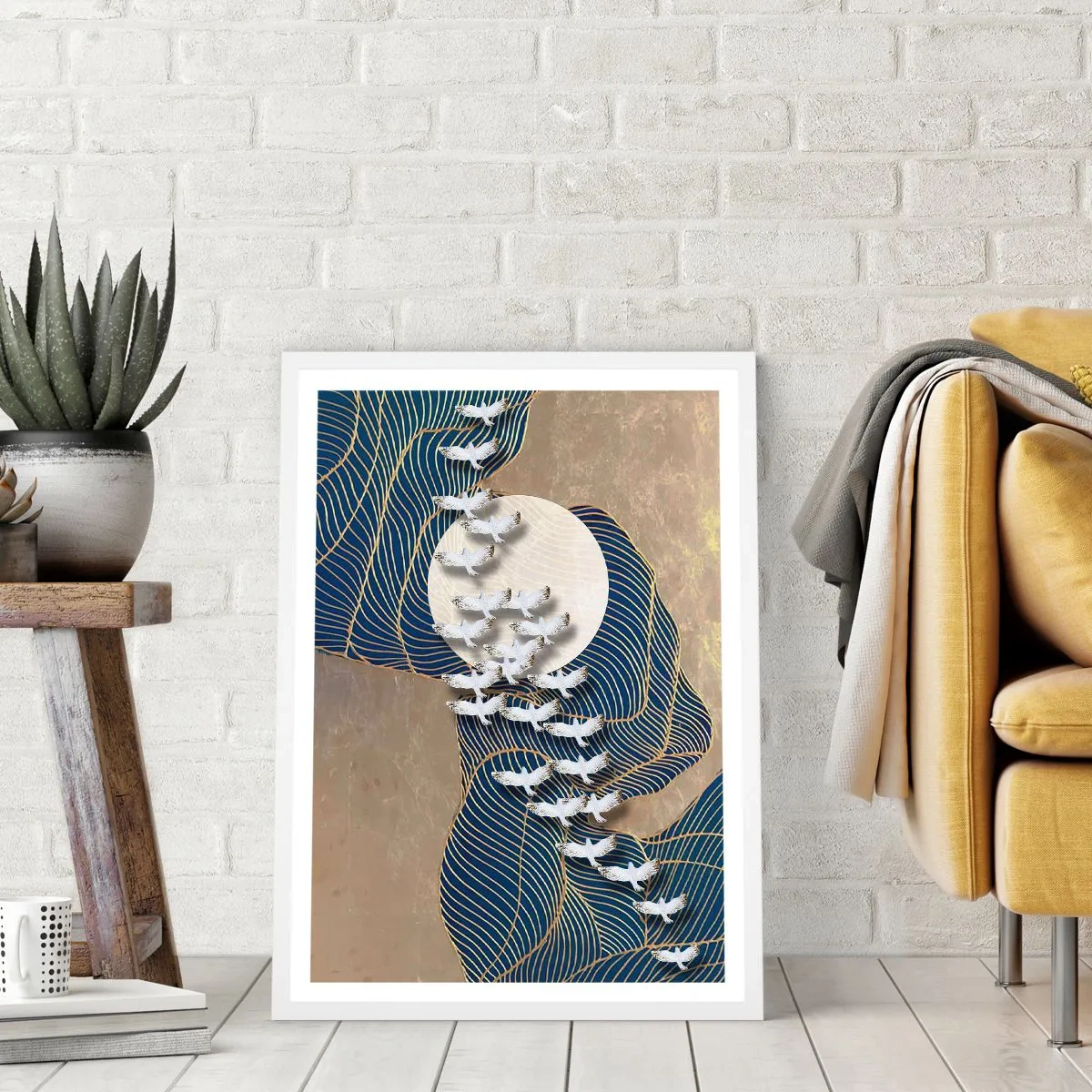 Plagát v bielom ráme - Sloboda, putovanie, spoločenstvo - 40x50 cm