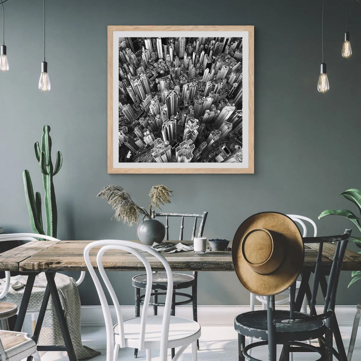 Plagát v ráme zo svetlého duba - Stále vyššie a vyššie - 60x60 cm