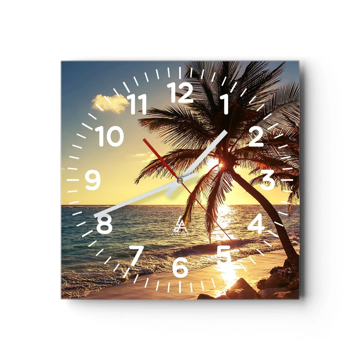 Nástenné hodiny - Leto pod palmami - 40x40 cm