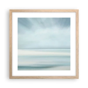Plagát v ráme zo svetlého duba - Kľud až kam oko siaha - 40x40 cm
