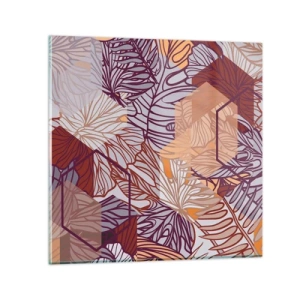 Obraz na skle - Nemožný vzťah medzi geometriou a prírodou - 50x50 cm