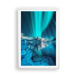 Plagát v bielom ráme - Noc plná svetla - 61x91 cm