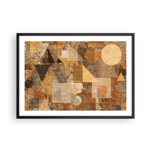 Plagát v čiernom ráme - Kubistické bronzové štúdium - 70x50 cm