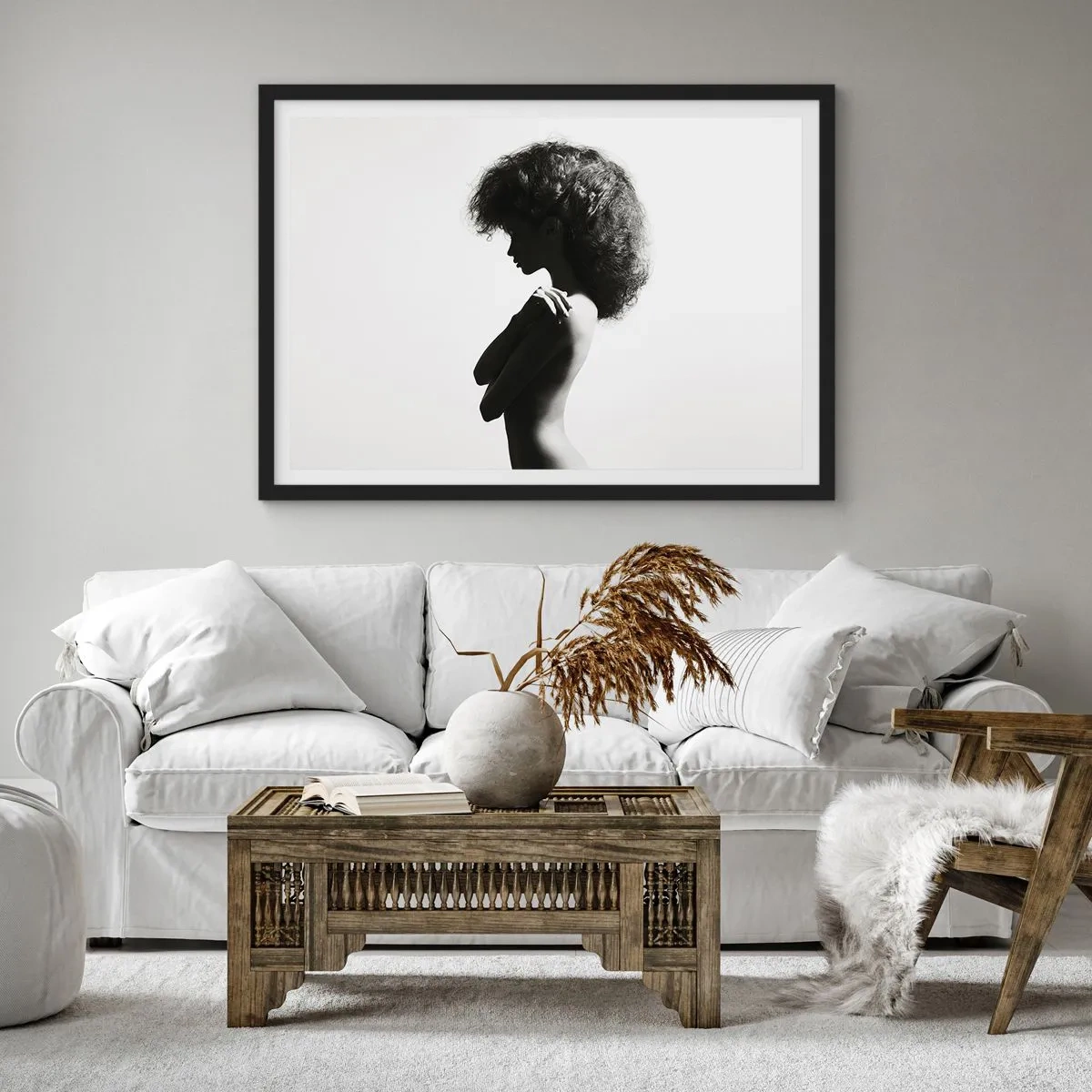 Plagát v čiernom ráme - Ako kvetina na štíhlej stonke - 70x50 cm
