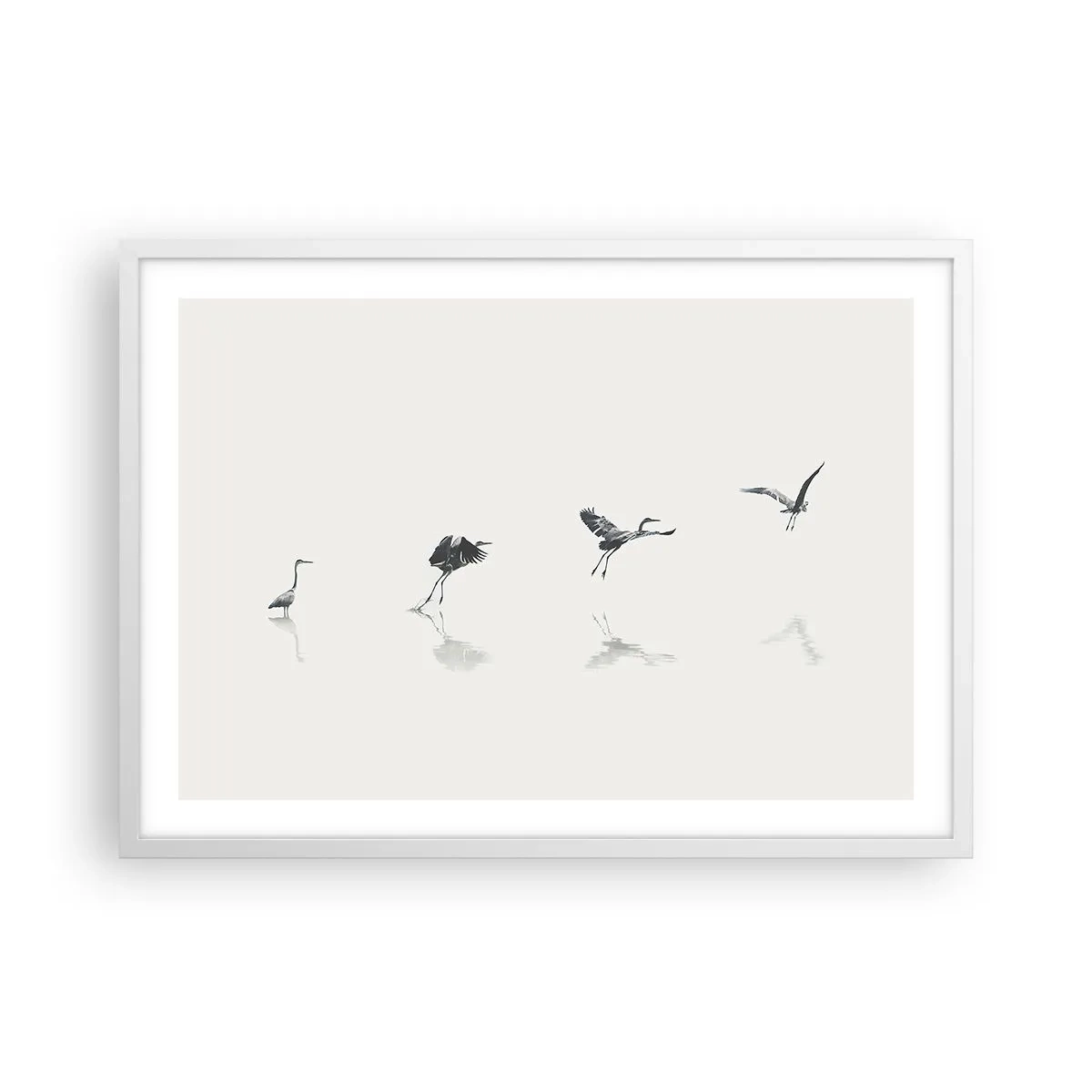 Plagát v bielom ráme - Štyri jednoduché kroky - 70x50 cm