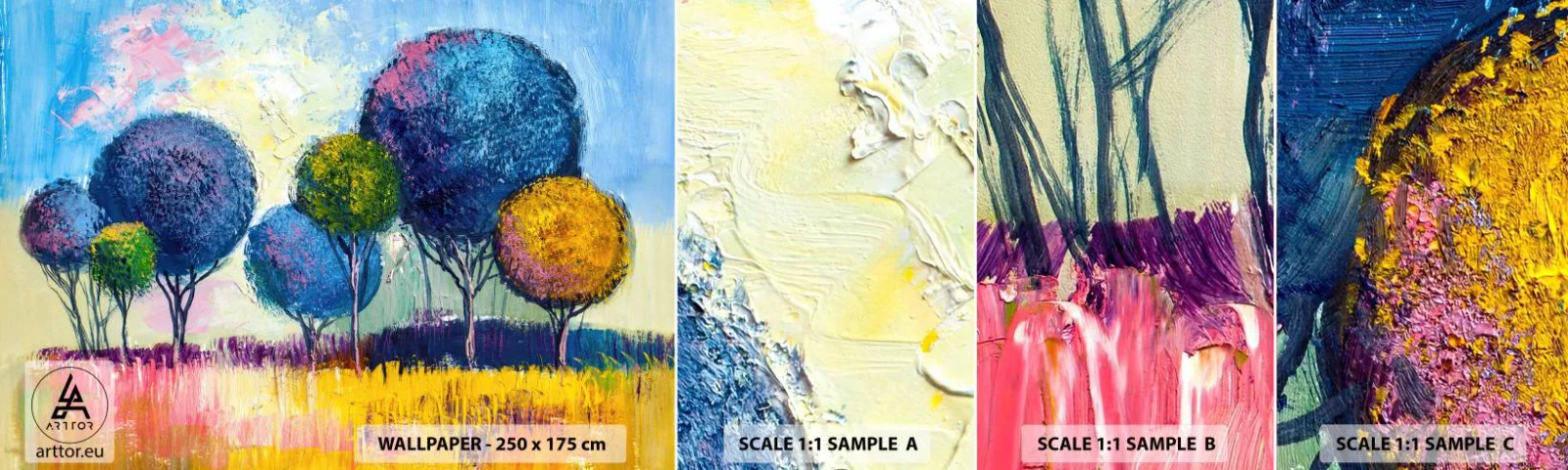 Vzorka samolepiacej fototapety Deluxe Sticker - Guľa - tvar ideálu - Abstrakcia, Krajina, Grafika - 100x30 cm