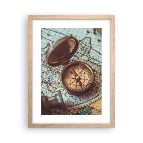 Plagát v ráme zo svetlého duba - Pre dobrodruha - 30x40 cm