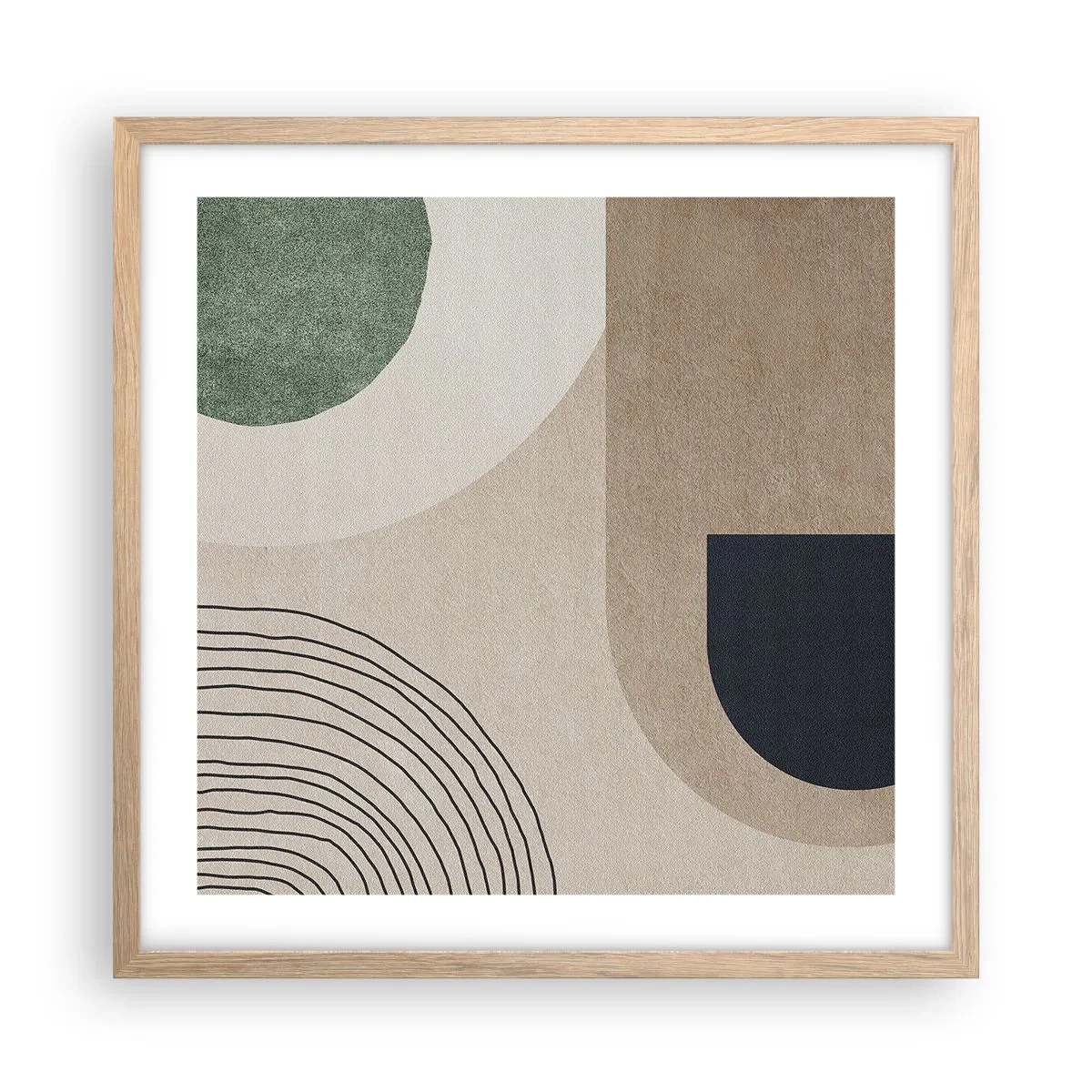 Plagát v ráme zo svetlého duba - Nežnosť oválu - 50x50 cm