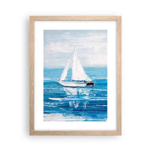 Plagát v ráme zo svetlého duba - S priateľom po boku - 30x40 cm