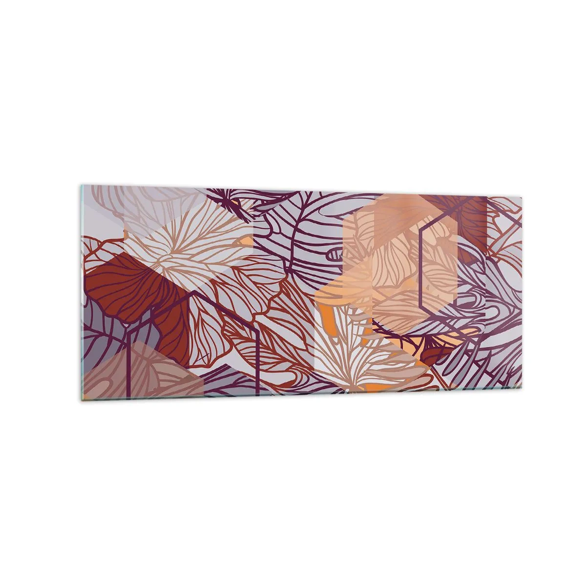 Obraz na skle - Nemožný vzťah medzi geometriou a prírodou - 120x50 cm
