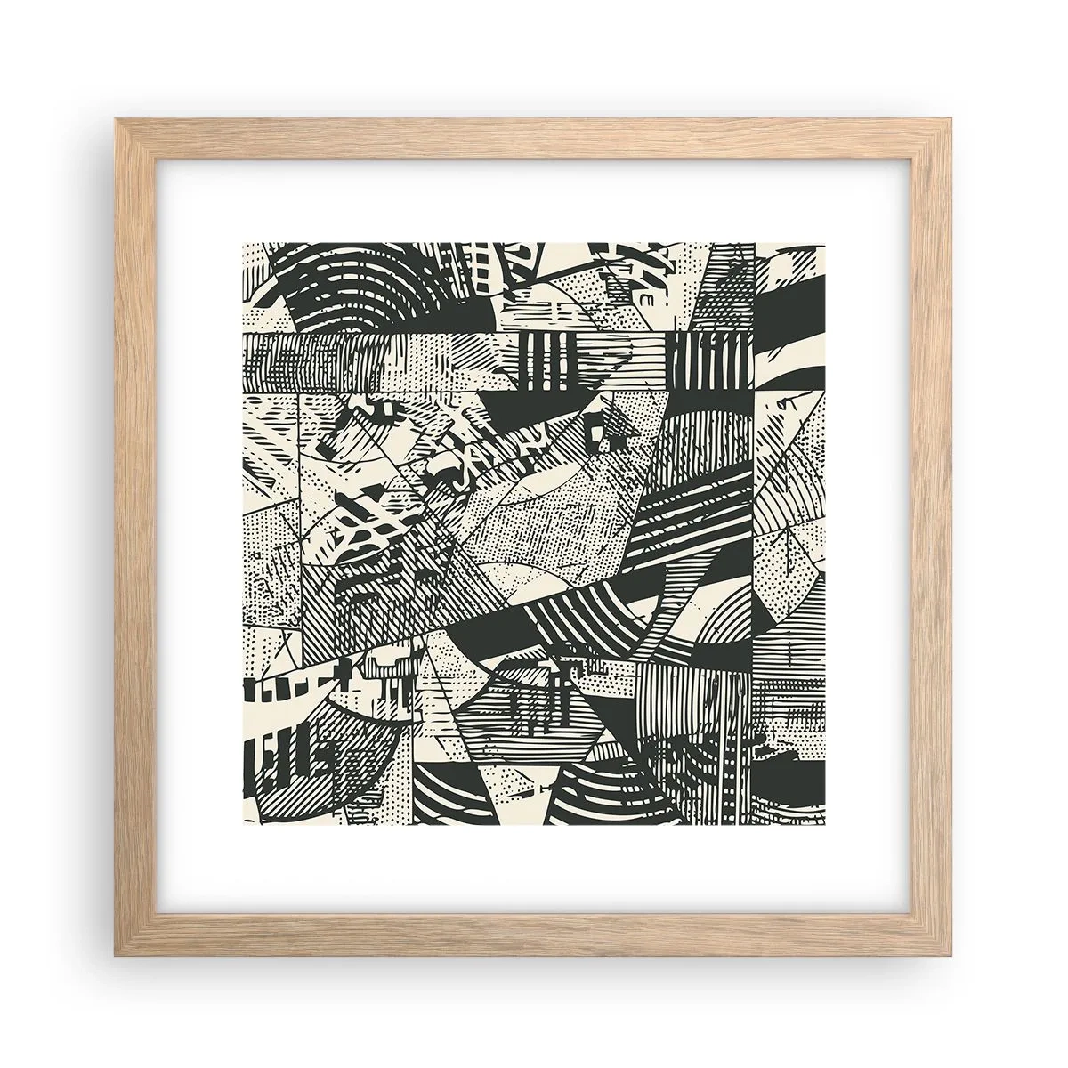 Plagát v ráme zo svetlého duba - Dynamika súčasnosti - 30x30 cm