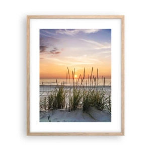 Plagát v ráme zo svetlého duba - Pozri sa, predstav si a pociť - 40x50 cm