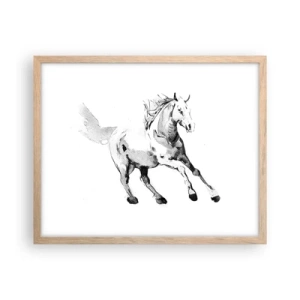 Plagát v ráme zo svetlého duba - Neskrotená duša - 50x40 cm