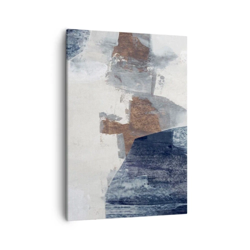 Obraz na plátne - Modro-hnedé tvary - 50x70 cm