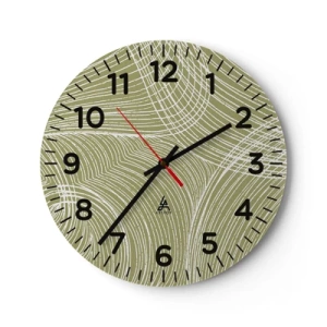 Nástenné hodiny - Majstrovská abstrakcia v bielej - 40x40 cm