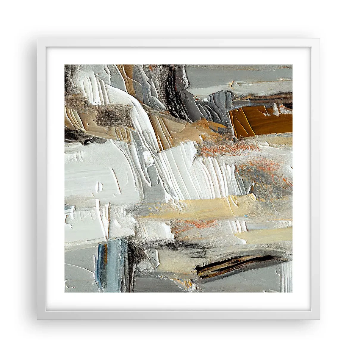 Plagát v bielom ráme - Farebné nahromadenie - 50x50 cm