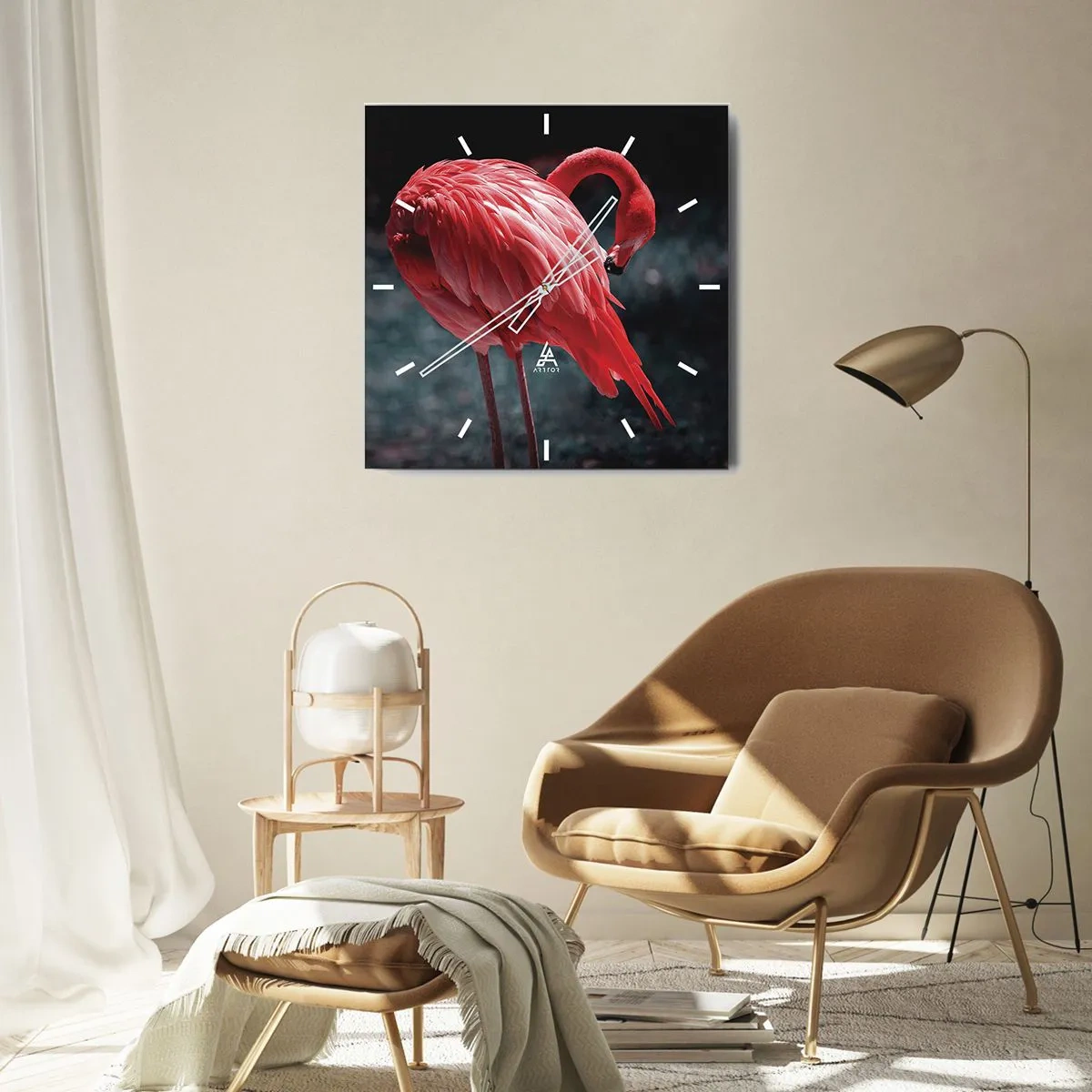 Nástenné hodiny - Karmínová báseň prírody - 40x40 cm