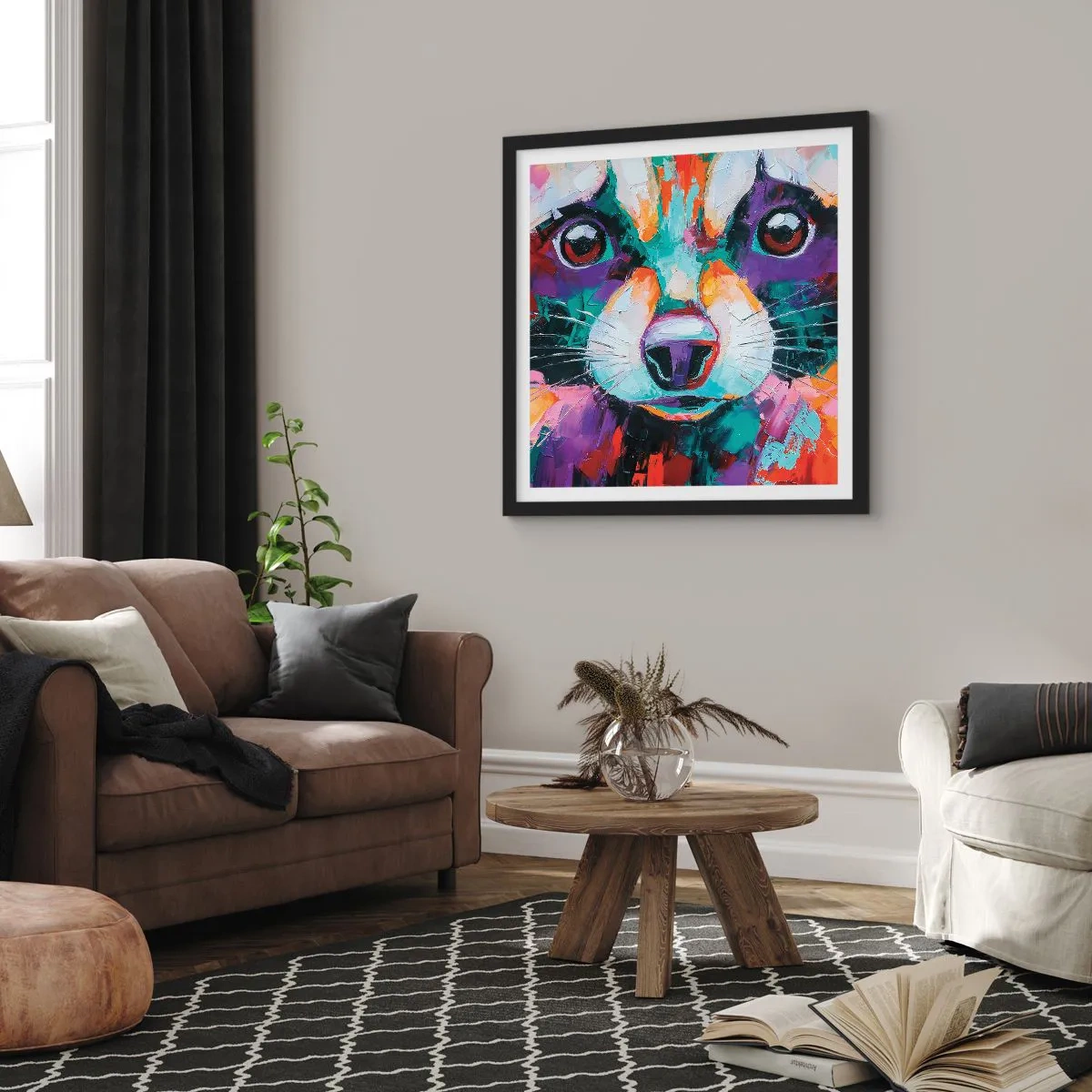 Plagát v čiernom ráme - Iba dobré emócie - 30x30 cm