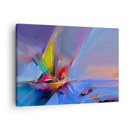 Obraz na plátne - Abstraktná kompozícia s intenzívnymi farbami - 70x50cm - Preletela ako vták - Moderná nástenná dekorácia do obývacej izby a spálne ARTTOR