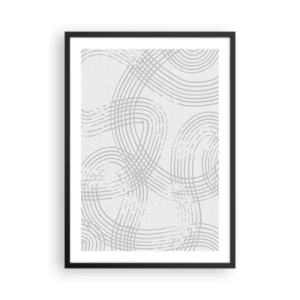 Plagát v čiernom ráme - Minimalistická kompozícia abstraktných línií na svetlom pozadí. - 50x70cm - Jednoduché východisko neexistuje - Moderná nástenná dekorácia do obývacej izby a spálne ARTTOR