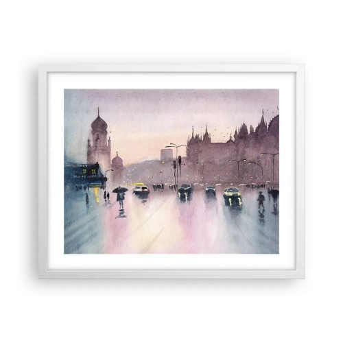 Plagát v bielom ráme - V daždivom opare - 50x40 cm