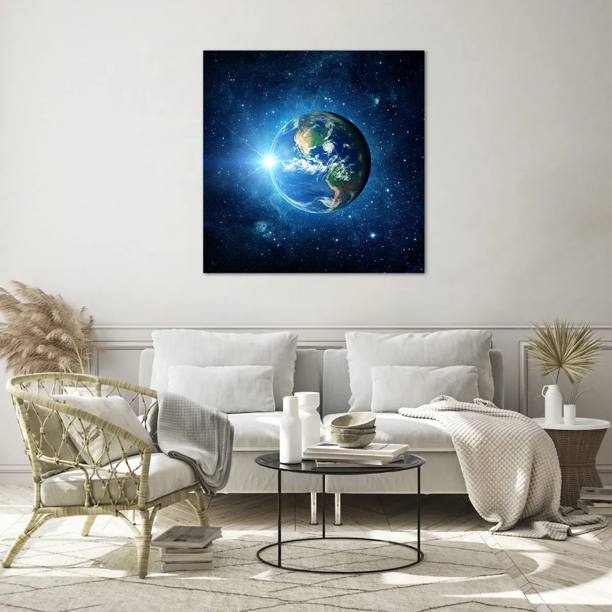 Obraz na skle - Sme v nebi - 70x70 cm